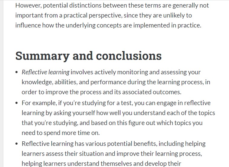 مثال على الملخصات آخر المقالات في موقع Effectiviology
