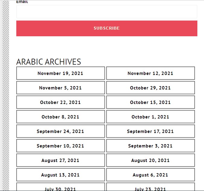 أرشيف the WEEKLYPEDIA النسخة العربية وفق التواريخ. 