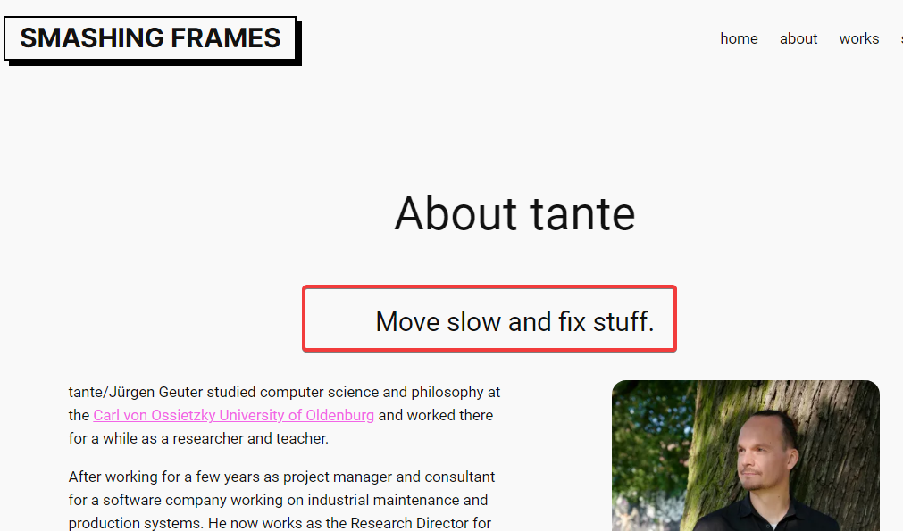 الشعار الشخصي لـJürgen Geuter