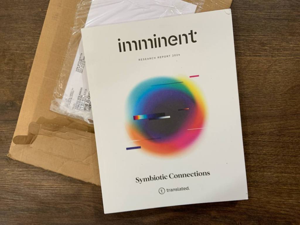 غلاف النسخة الورقية من تقرير Imminent Research Report 2024 من شركة Translated